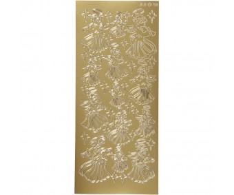 Kontuurkleebis 10x23 cm - inglid, kuld