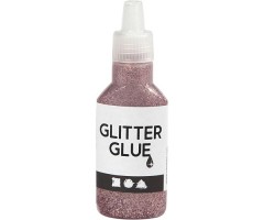 Glitterliim 25 ml, roosa sädelev - Creotime