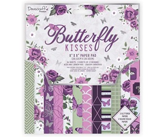Disainpaberi plokk Butterfly Kisses, 150g/m2, 20x20cm, 36 lehte
