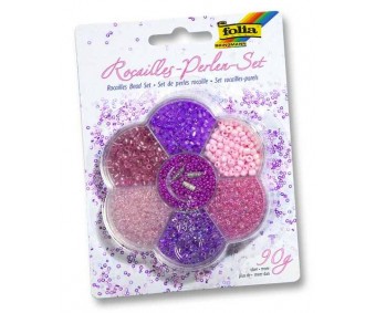 Pärlite komplekt Folia 90g - roosa, lilla