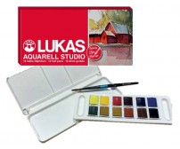 Akvarellvärvide komplekt Aquarell Studio - 12 värvi + pintsel - Lukas