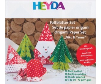 Origami paber Heyda 15x15cm, 30 lehte - jõulud