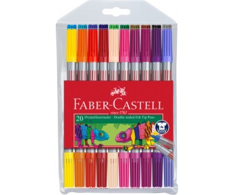 Viltpliiatsid Faber-Castell - kahe otsaga, 20 värvi