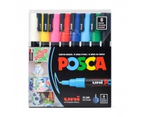 Marker Uni Posca STANDARD COLOURS 0,9-1,3mm, Fine, igale pinnale, 8 värvi