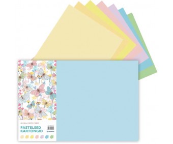 Värviline kartong, pastelltoonid, 200g/m², 7 lehte - A3
