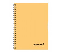 Spiraalkaustik Memo A4, 60 lehte - jooneline - oranž