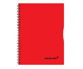 Spiraalkaustik Memo A4, 60 lehte - ruuduline - punane