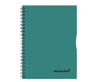 Spiraalkaustik Memo A4, 60 lehte - jooneline - roheline