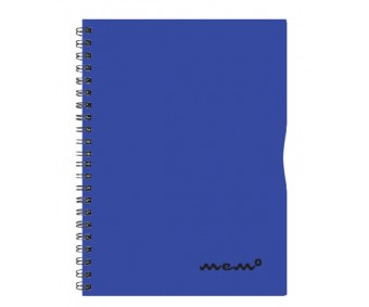 Spiraalkaustik Memo A4, 60 lehte - ruuduline - sinine