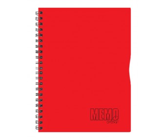 Spiraalkaustik Memo Colour, 80 lehte, A4 - ruuduline - punane