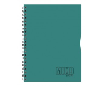 Spiraalkaustik Memo Colour, 80 lehte, A4 - jooneline - roheline