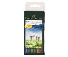 Pintsel-pliiatsite komplekt Pitt, 6tk - Landscape - Faber-Castell