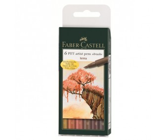 Pintsel-pliiatsite komplekt Pitt, 6tk - Terra - Faber-Castell
